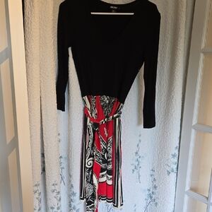 DKNY Black and Red Women's Dress